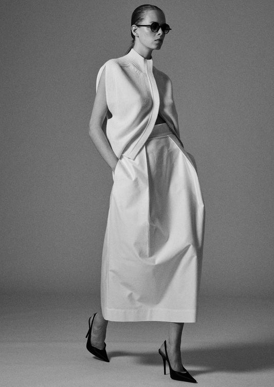 Matilda zipped sleeveless cashmere cardi