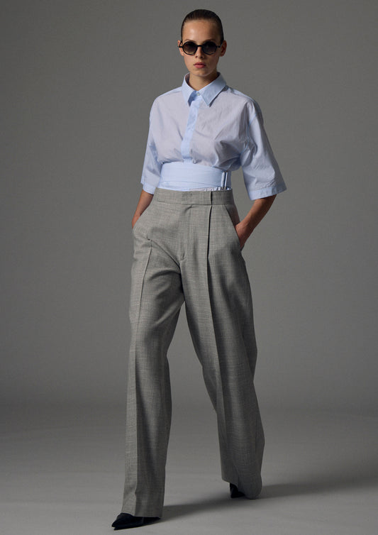 Bogart wool single pleat trousers