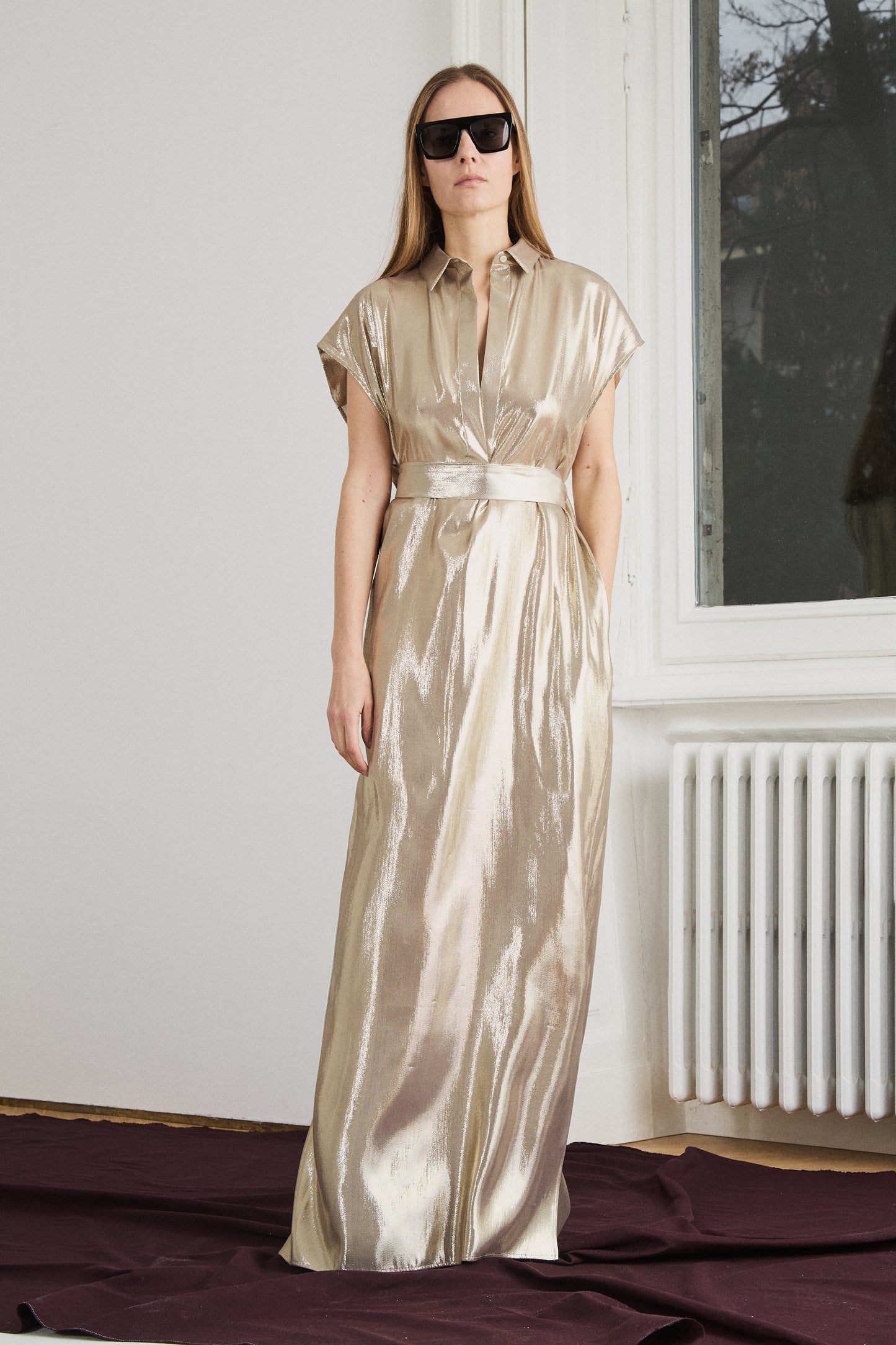 Francesca sleeveless dress in lurex