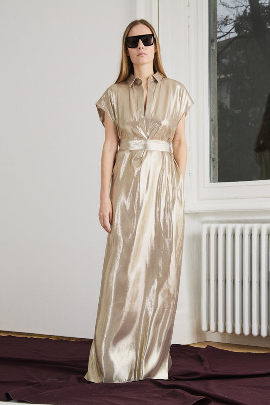 Francesca sleeveless dress in lurex