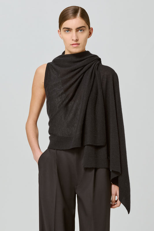 Two ways poncho cardi in cashmere silk