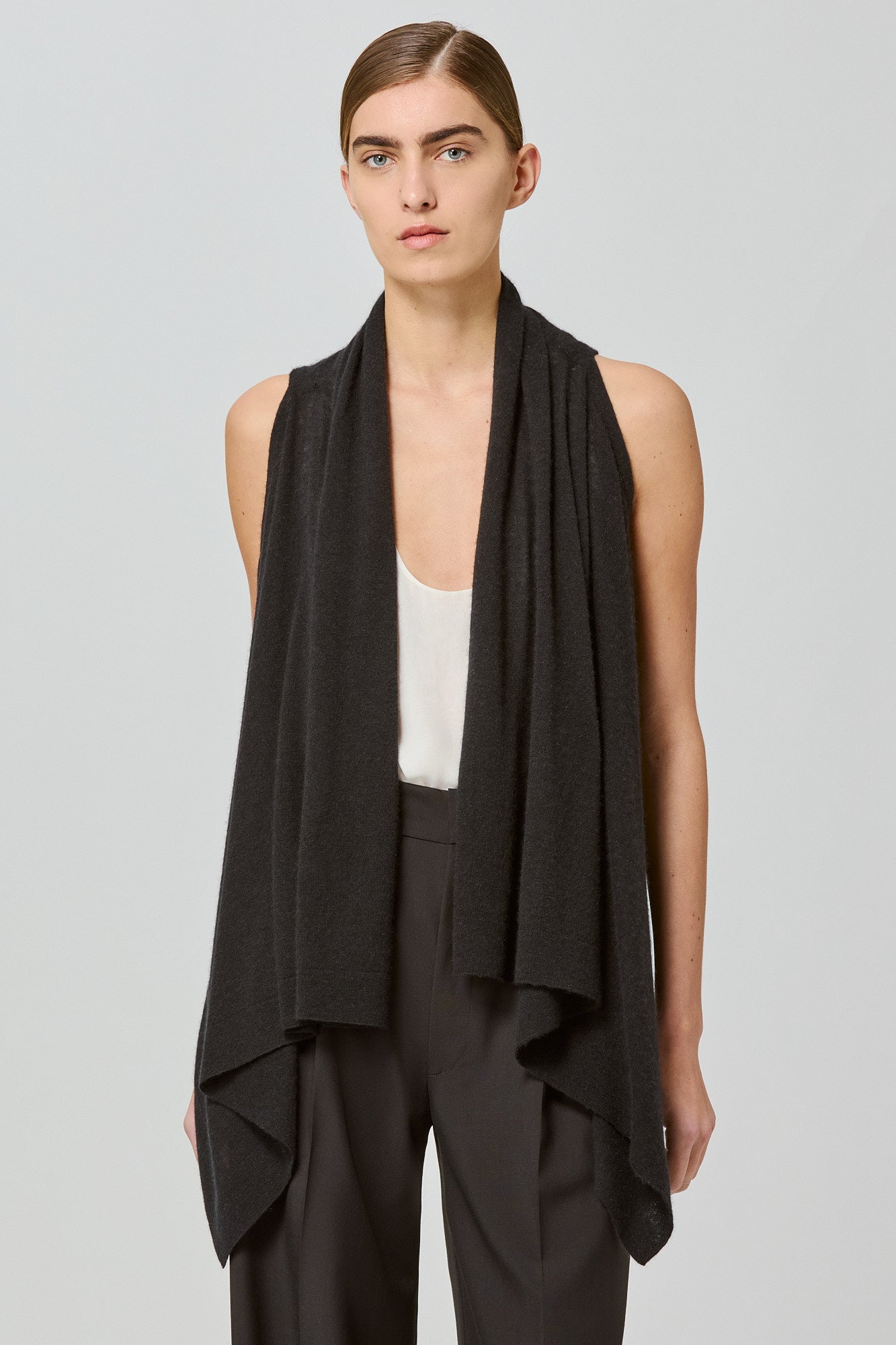 Two ways poncho cardi in cashmere silk