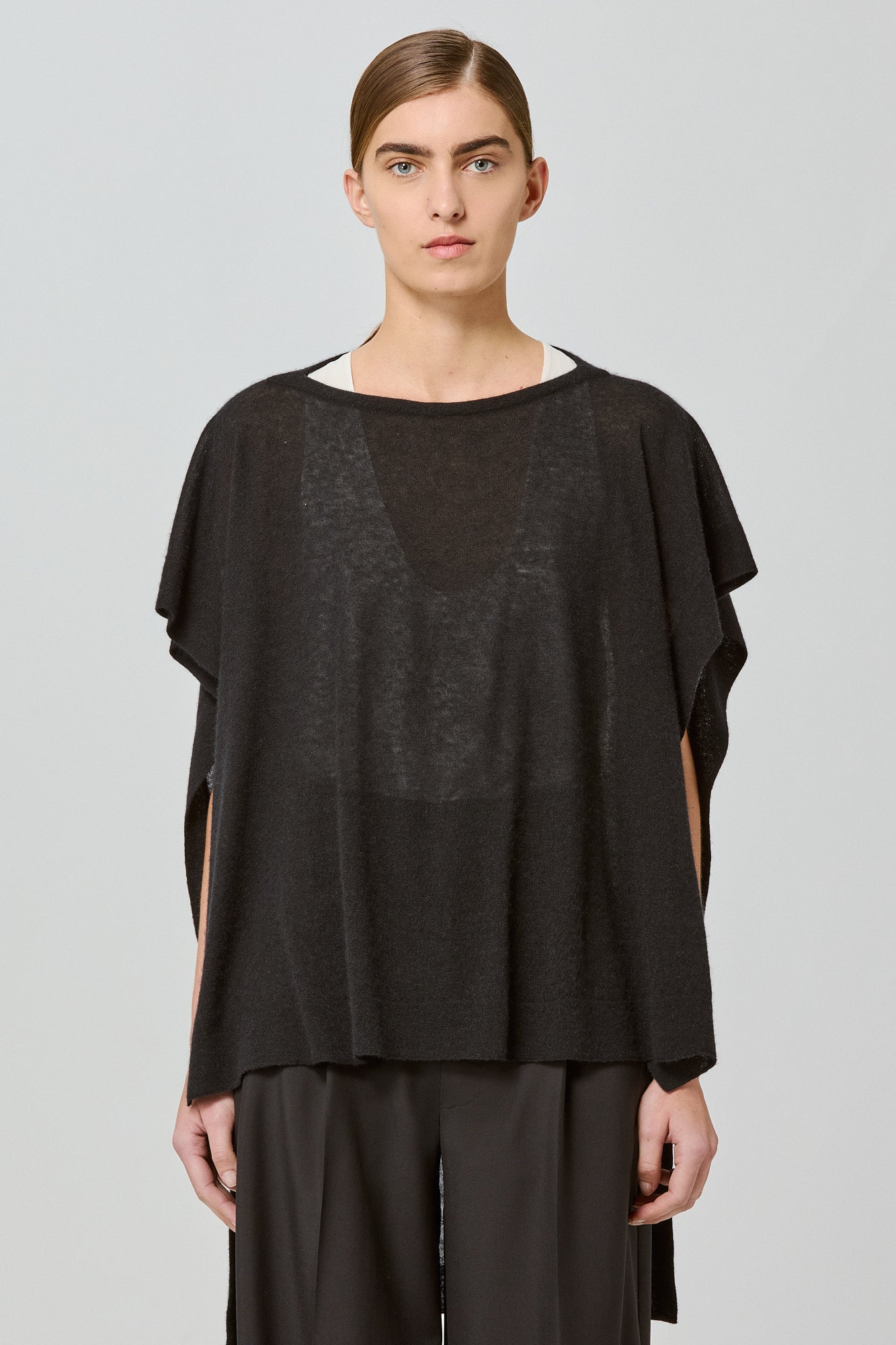 Two ways poncho cardi in cashmere silk