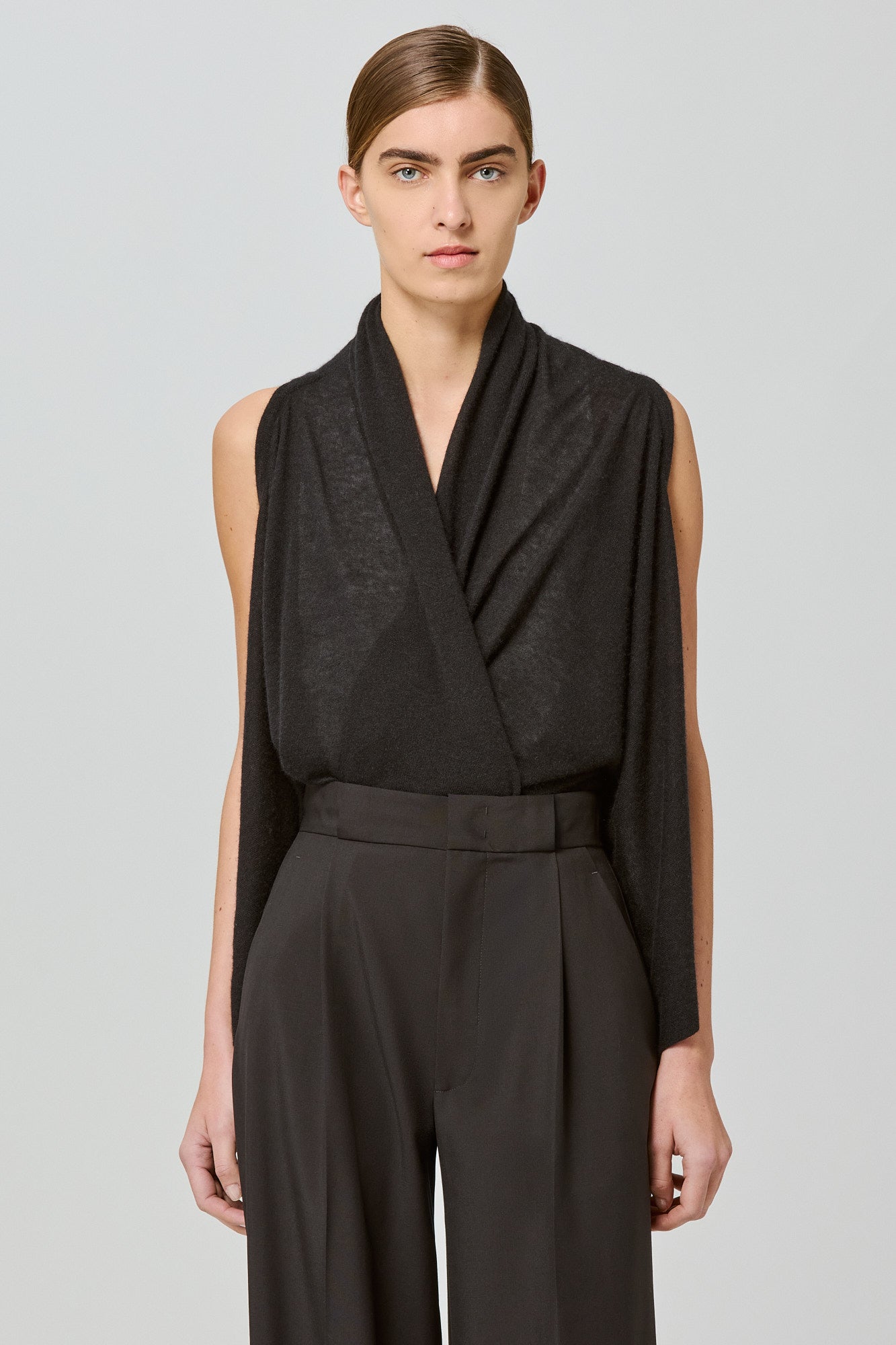 Two ways poncho cardi in cashmere silk