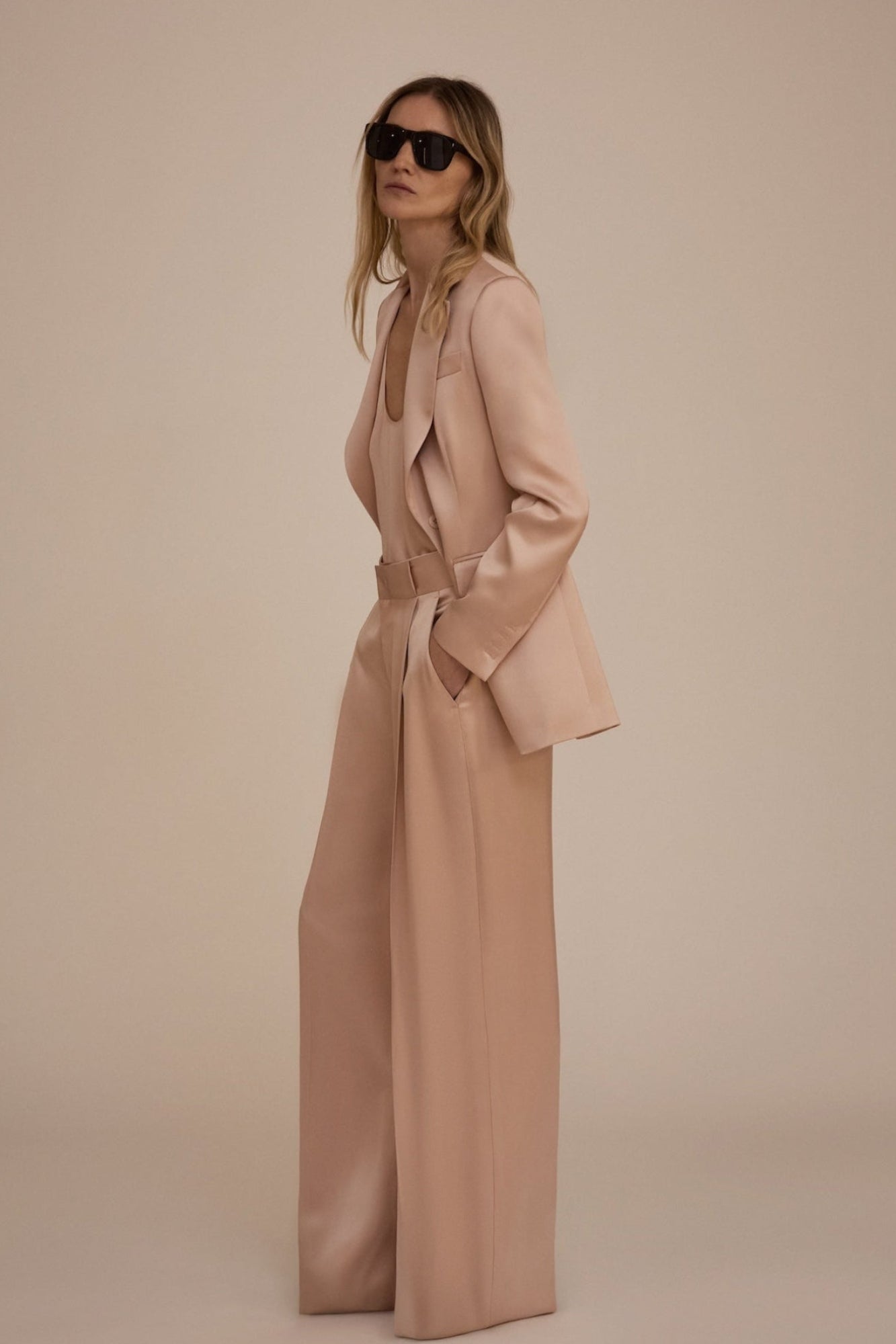 Bogart double satin trousers
