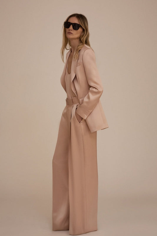 Pantaloni doppi in raso Bogart