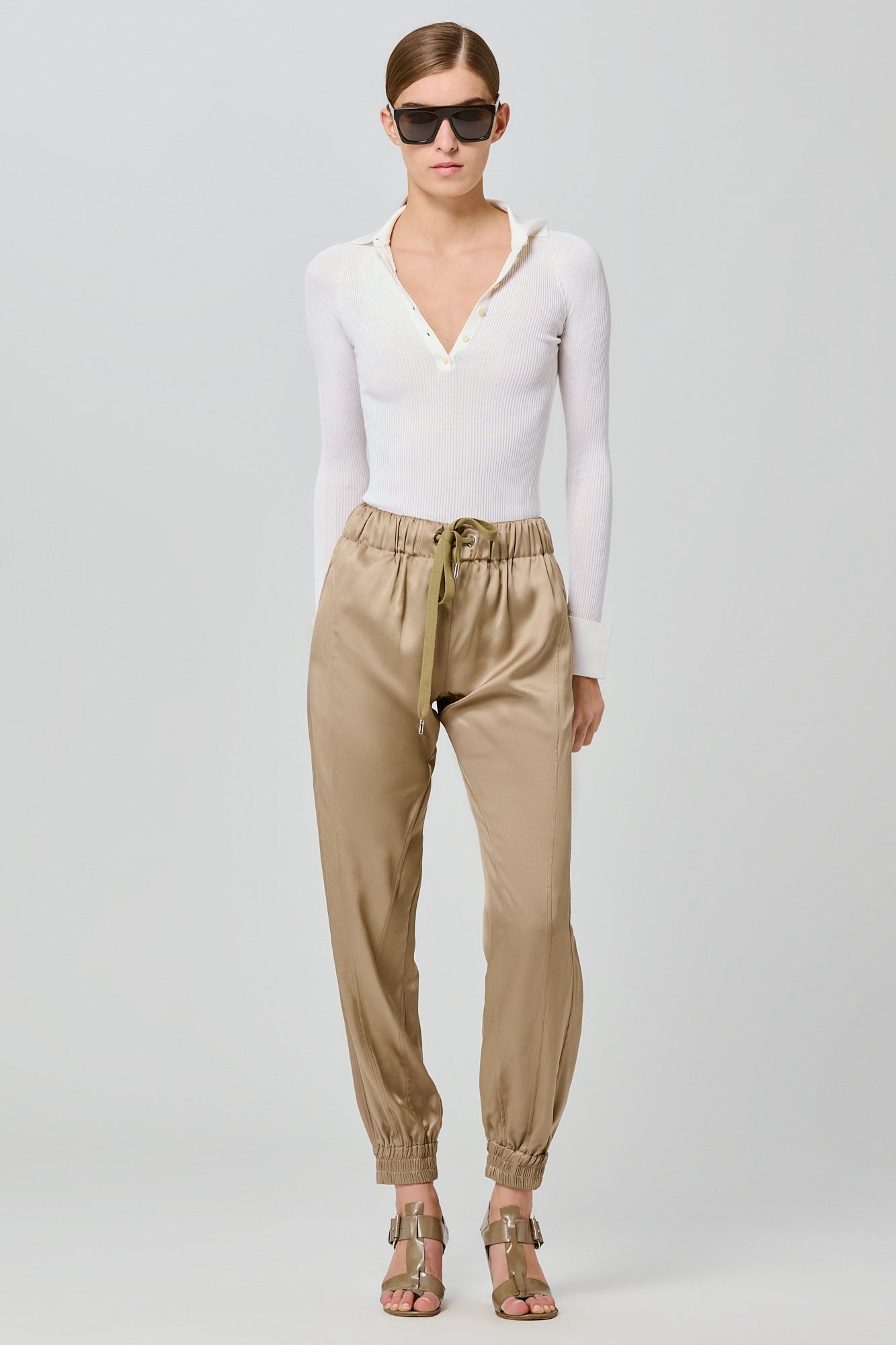 Valentina double satin joggers