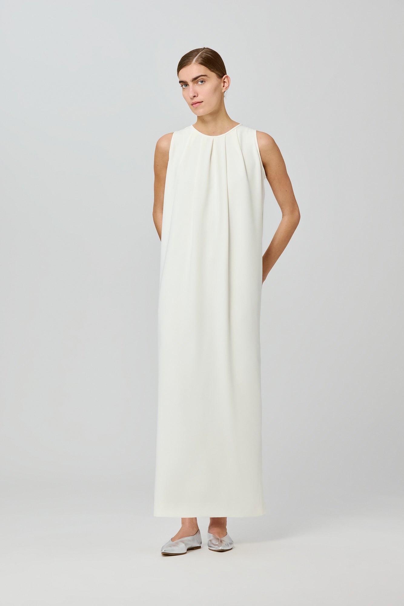 Atena cady stretch draped long dress