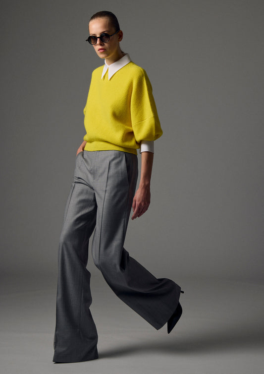 Mina english ribbed bat wing cashmere sweater