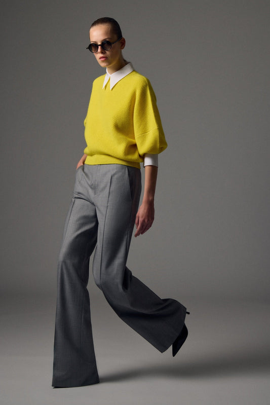 Mina english ribbed bat wing cashmere sweater