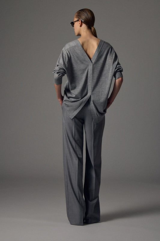 Front and back V neck sweater