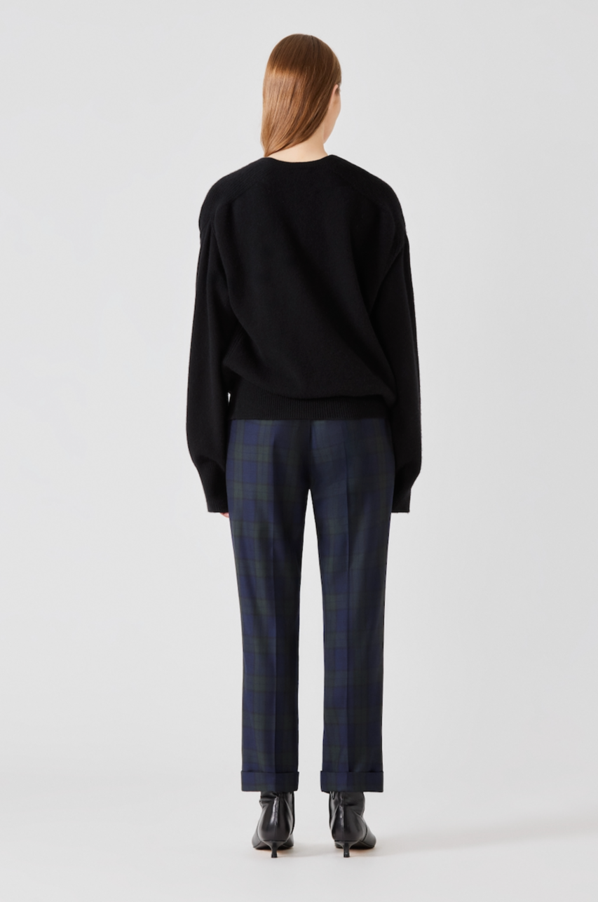 Angela trousers in tartan with cuff