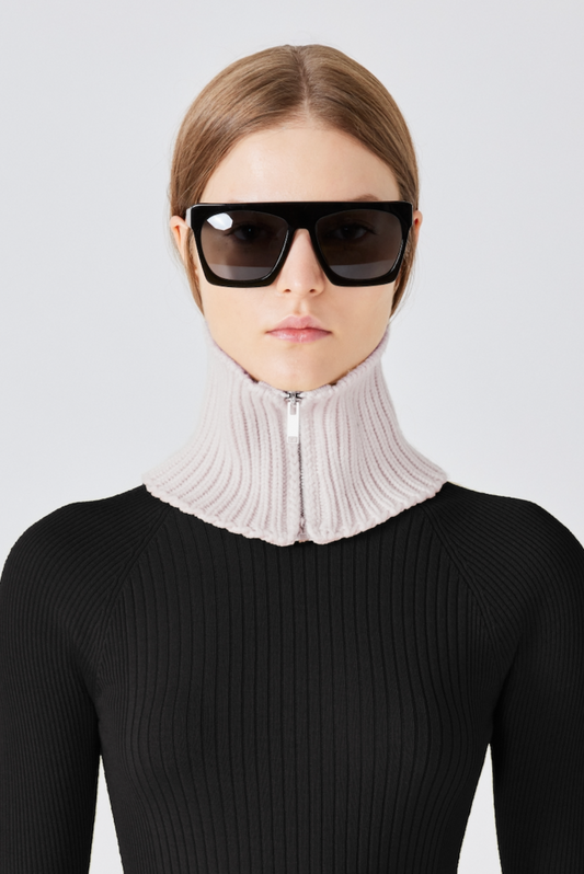Knit cashmere collar