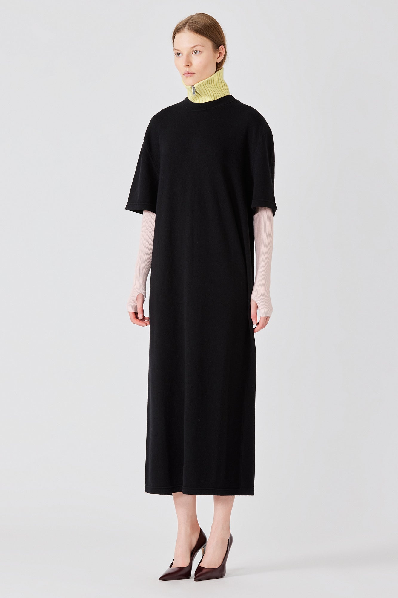 Long cashmere t-shirt dress