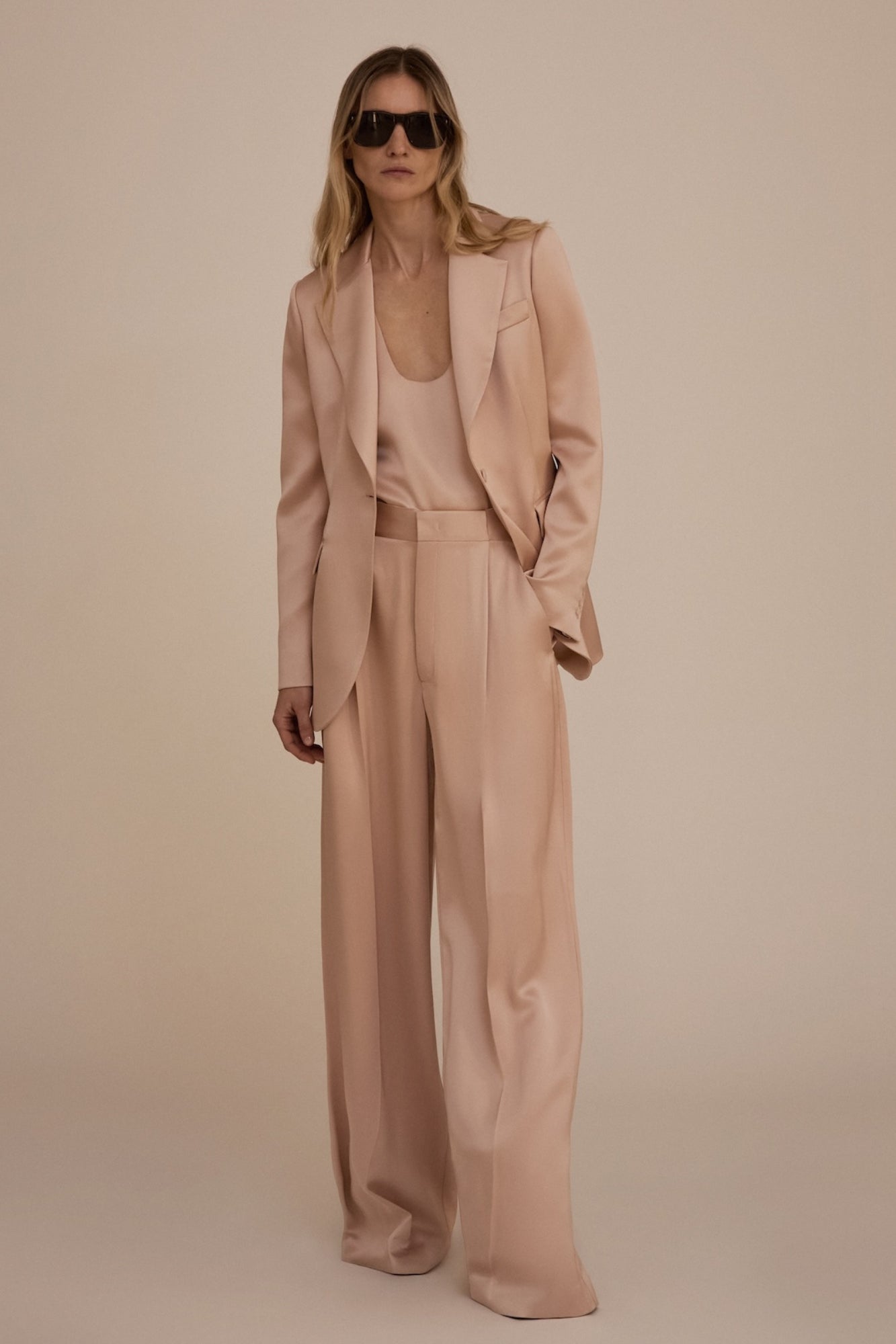 Bogart double satin trousers
