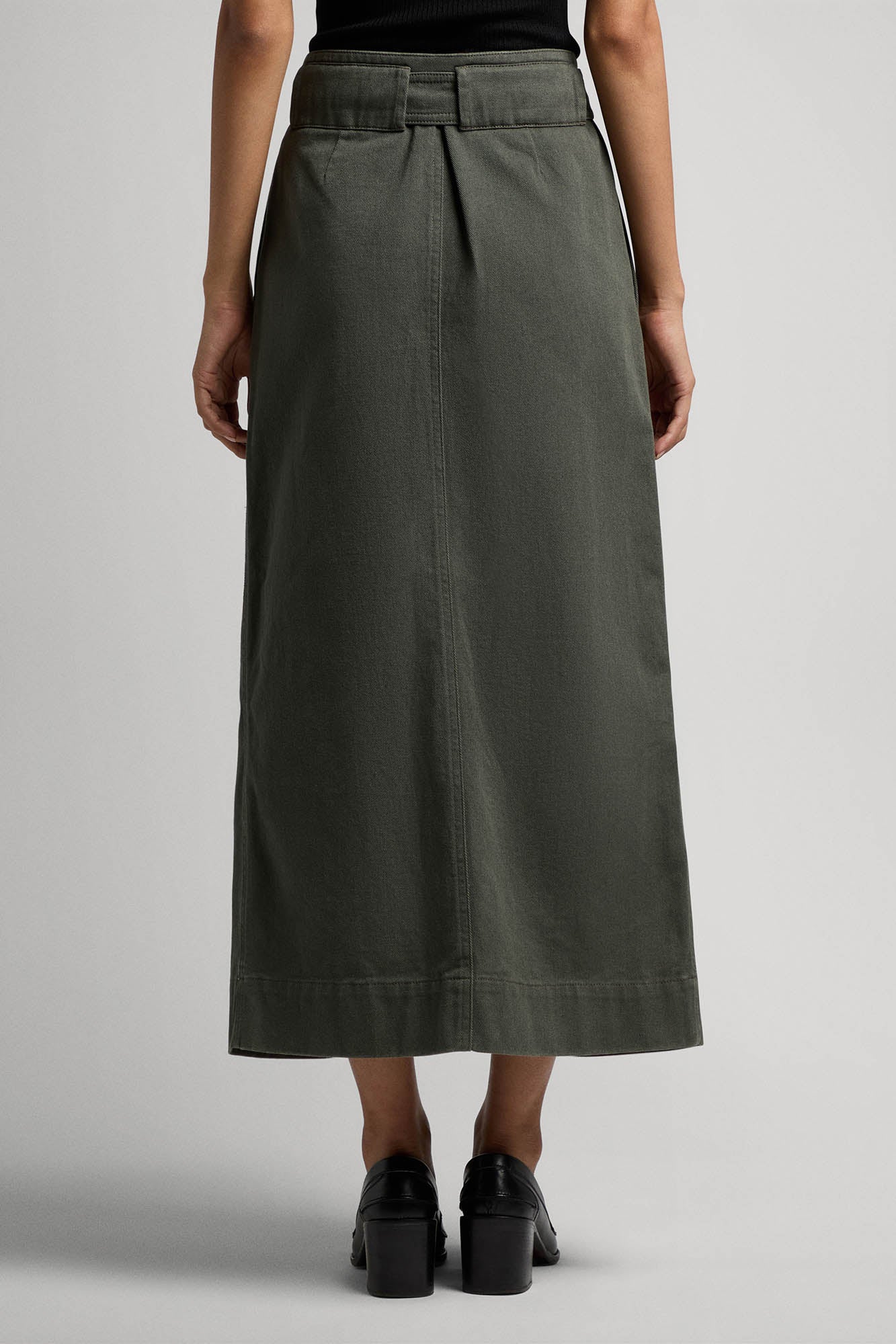 Giorgia long cargo skirt in cotton gabardine