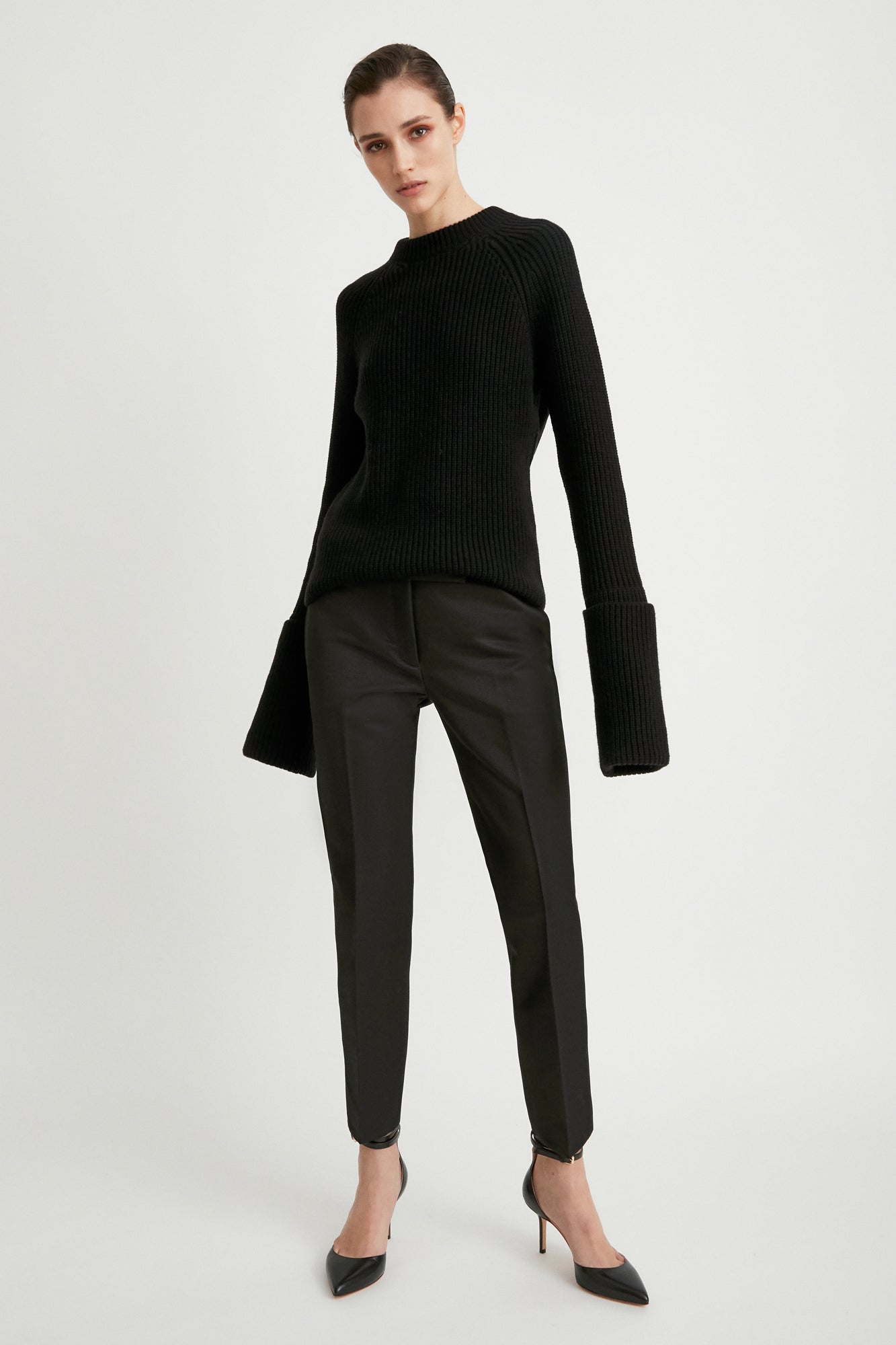 Angela cigarette trousers in silk wool