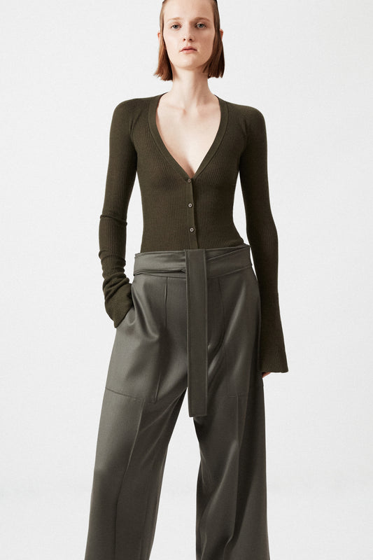 Long sleeve ribbed cardigan