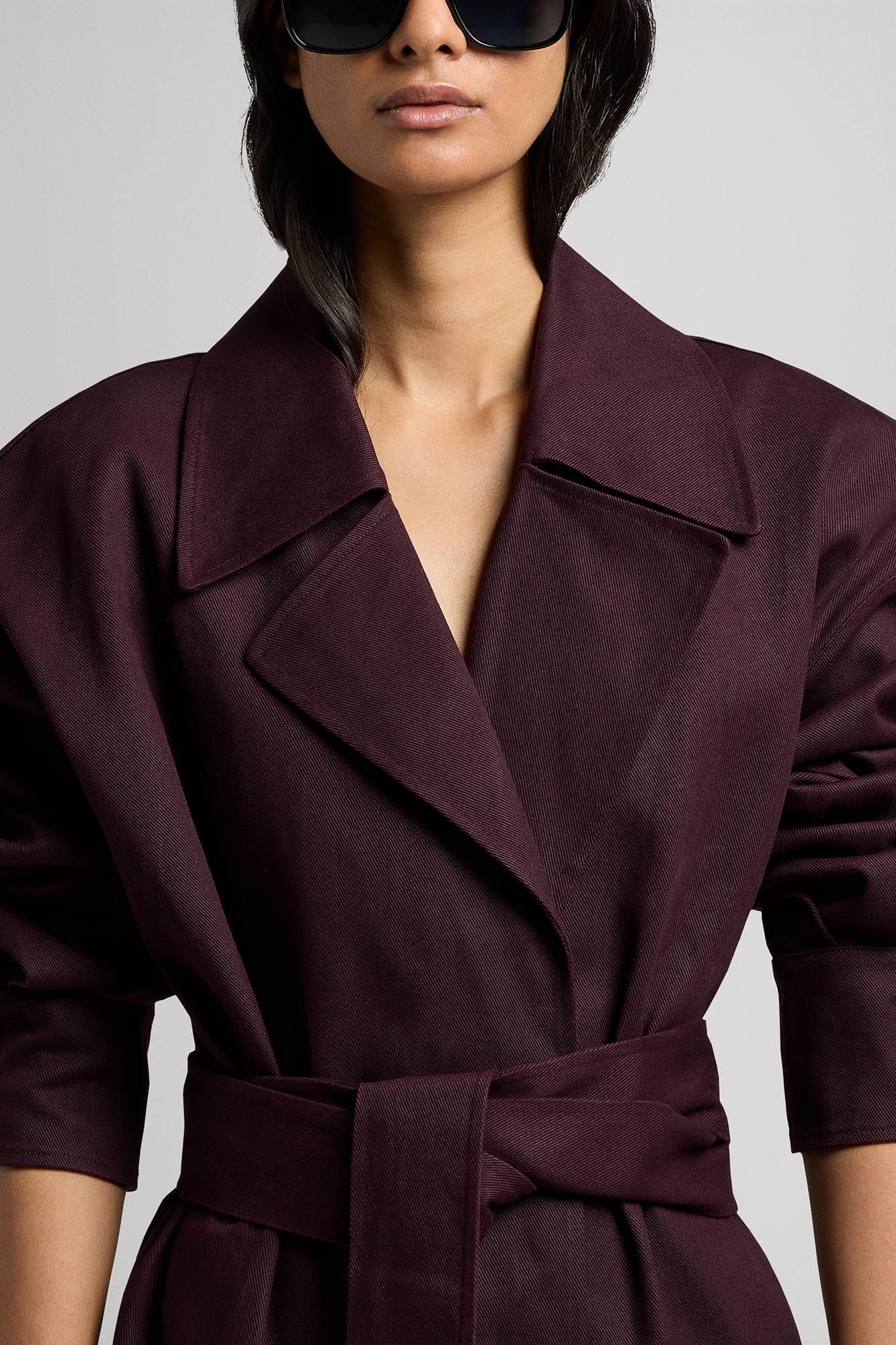 Valentina trench coat in waxed cotton gabardine