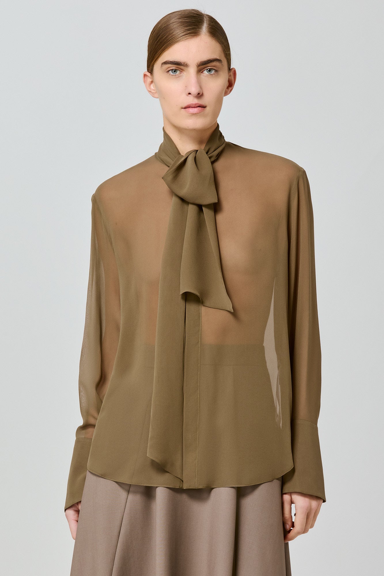 Georgette shirt with scarf