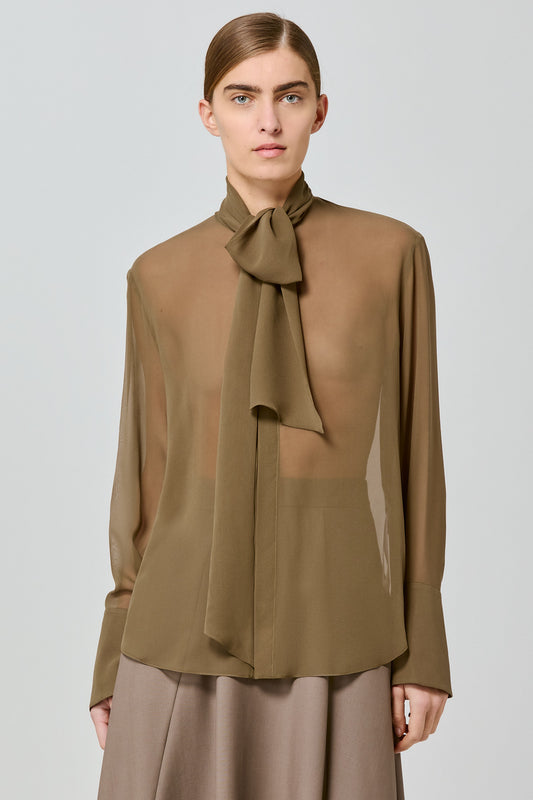 Georgette shirt with scarf