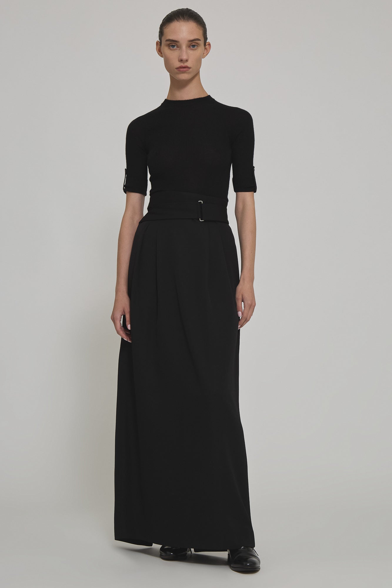 Smoking Angela wool long skirt with belt