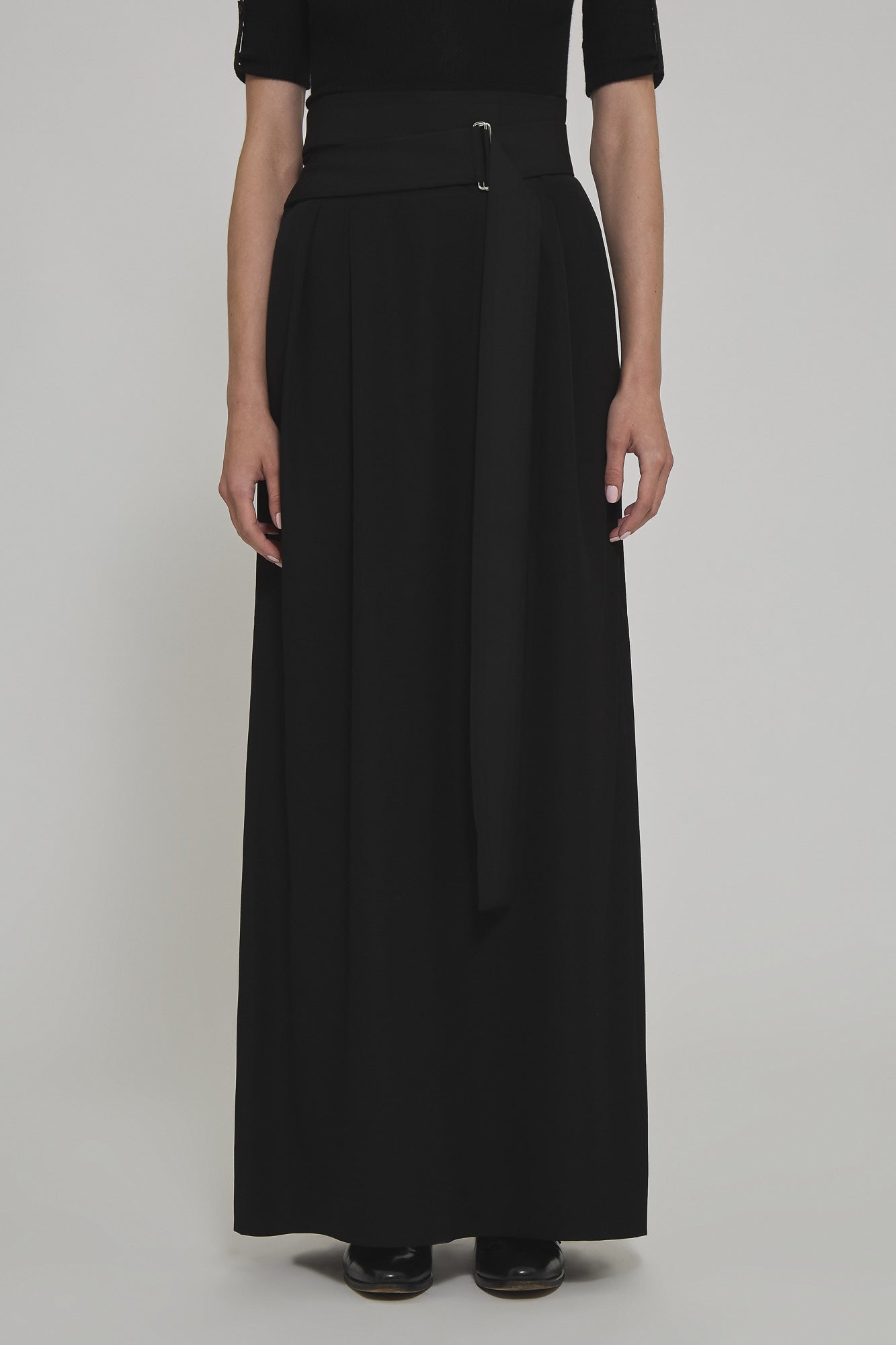 Smoking Angela wool long skirt with belt