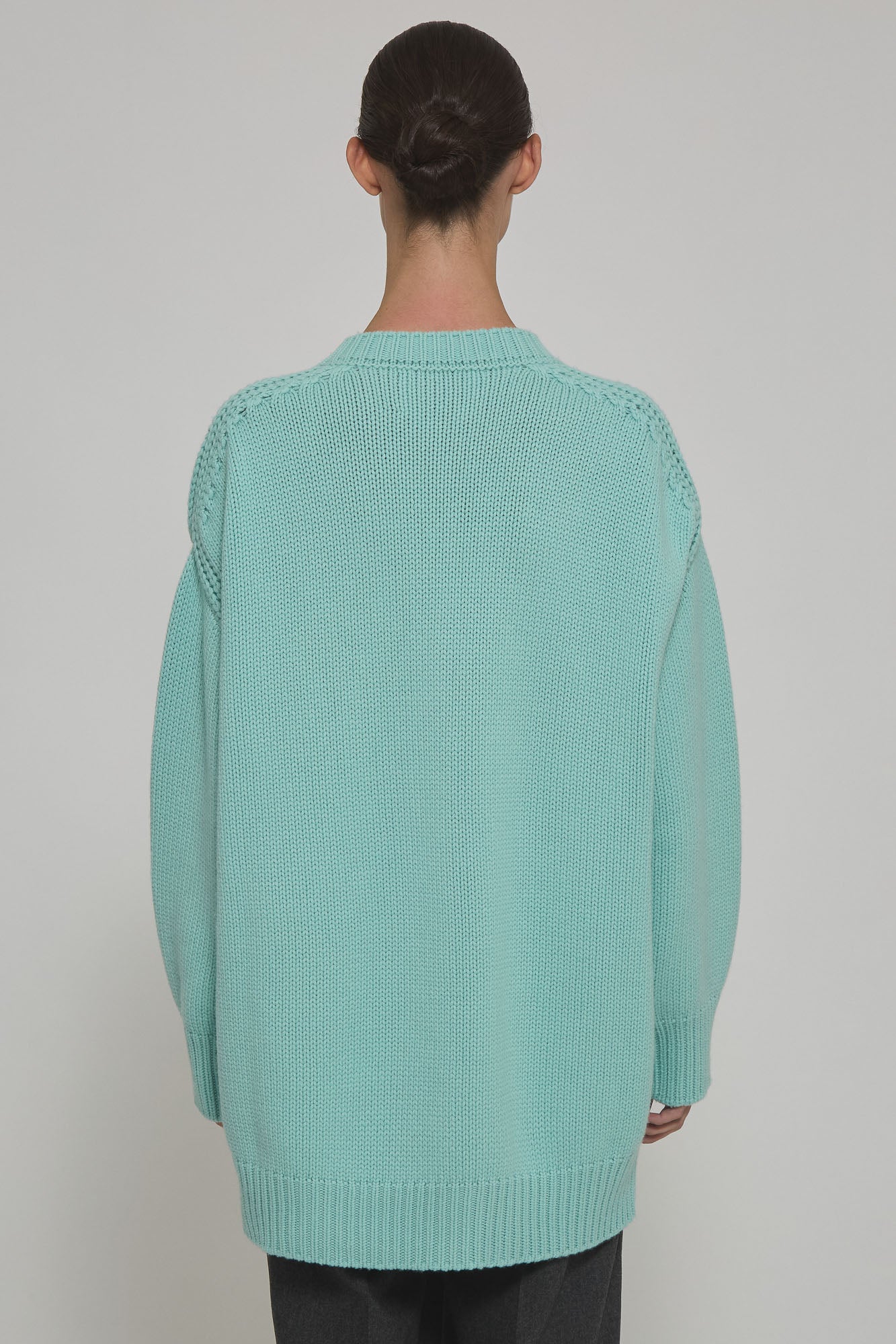 Maglione girocollo lungo in cashmere