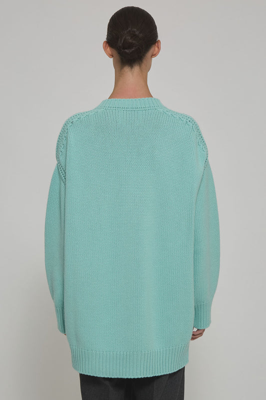 Round neck cashmere long sweater