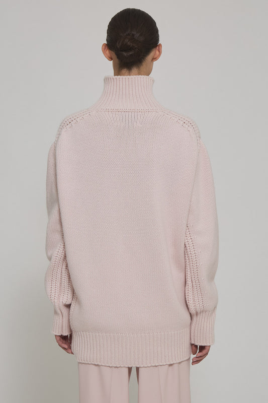 High neck cashmere long sweater