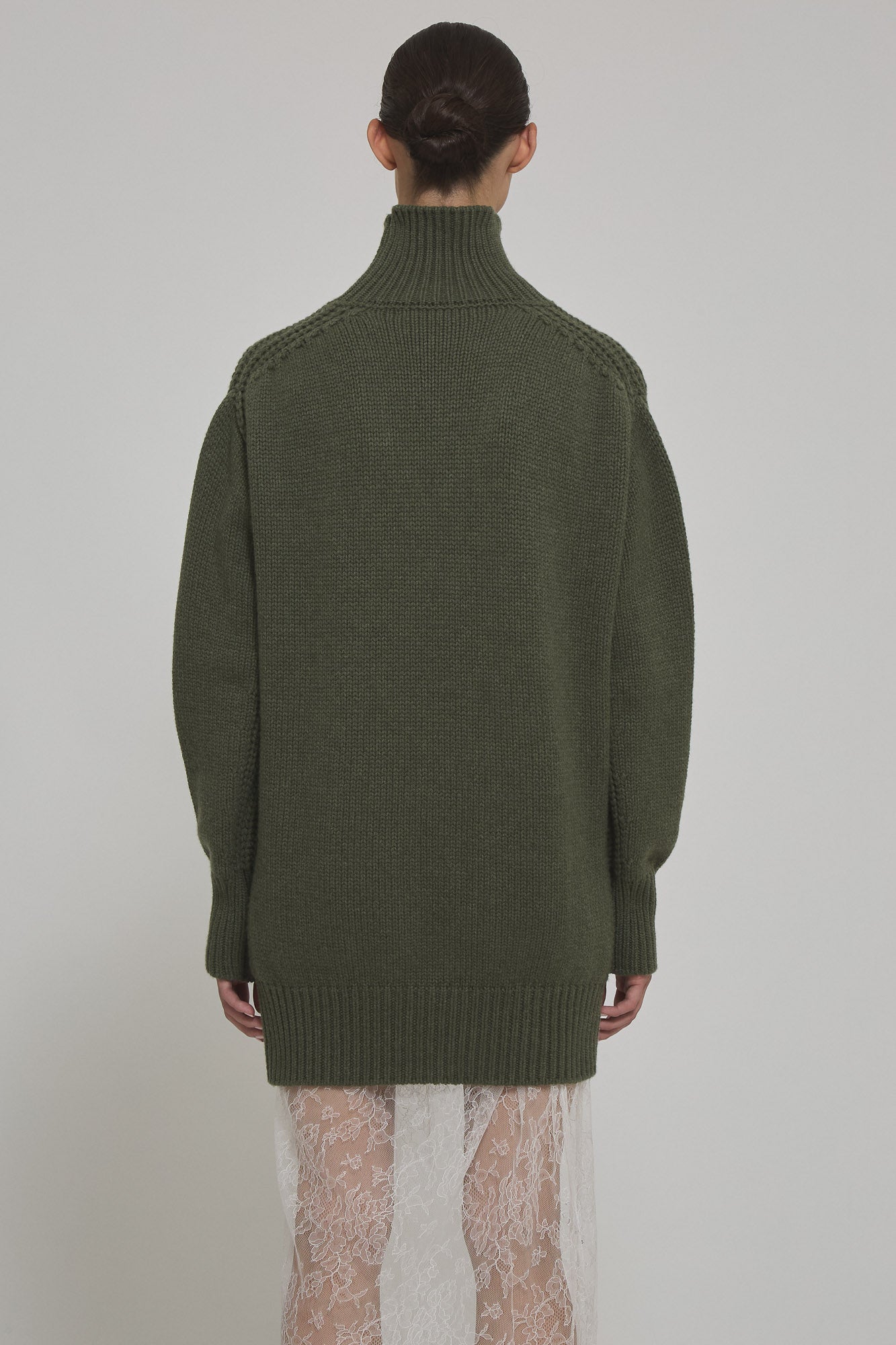 High neck cashmere long sweater