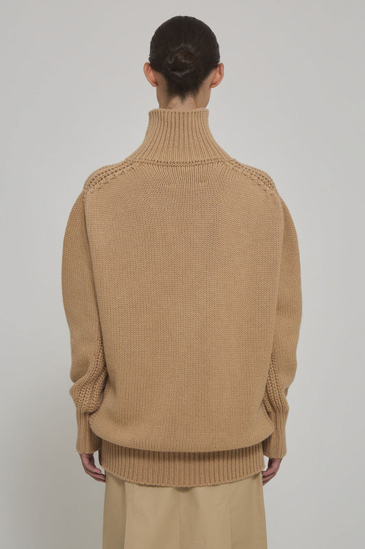 High neck cashmere long sweater