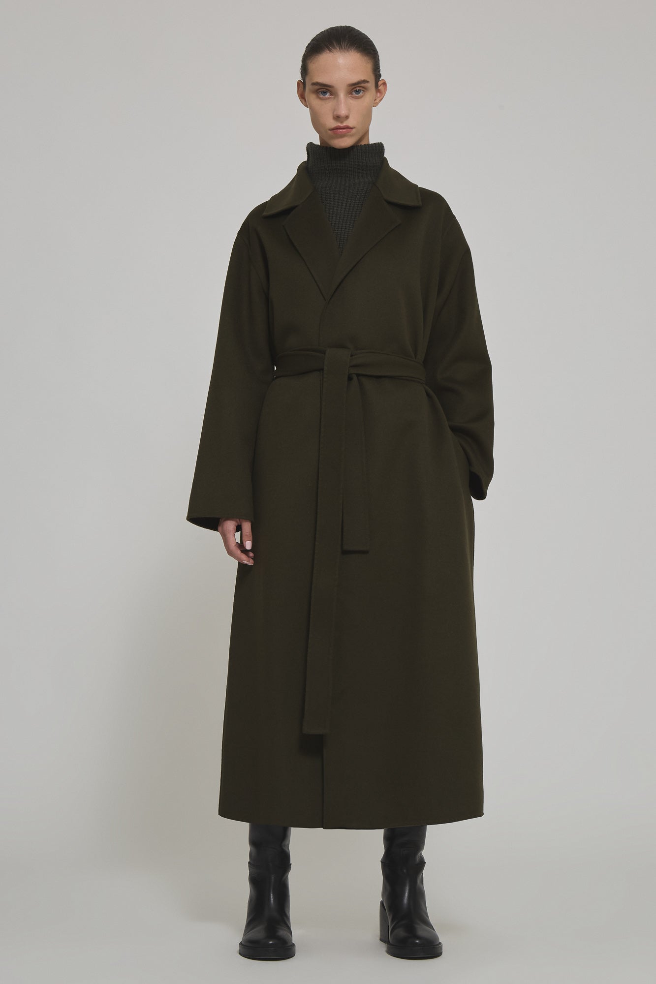 Caroline cashmere blend coat with belt