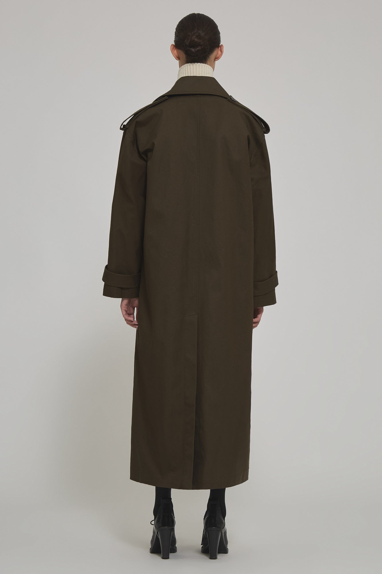 Valentina cotton gabardine trench with belt