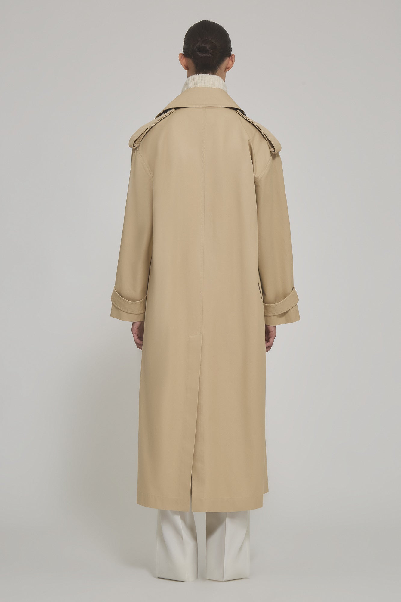 Valentina cotton gabardine trench with belt