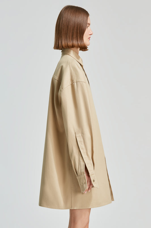 Valentina waxed cotton gabardine shirt jacket