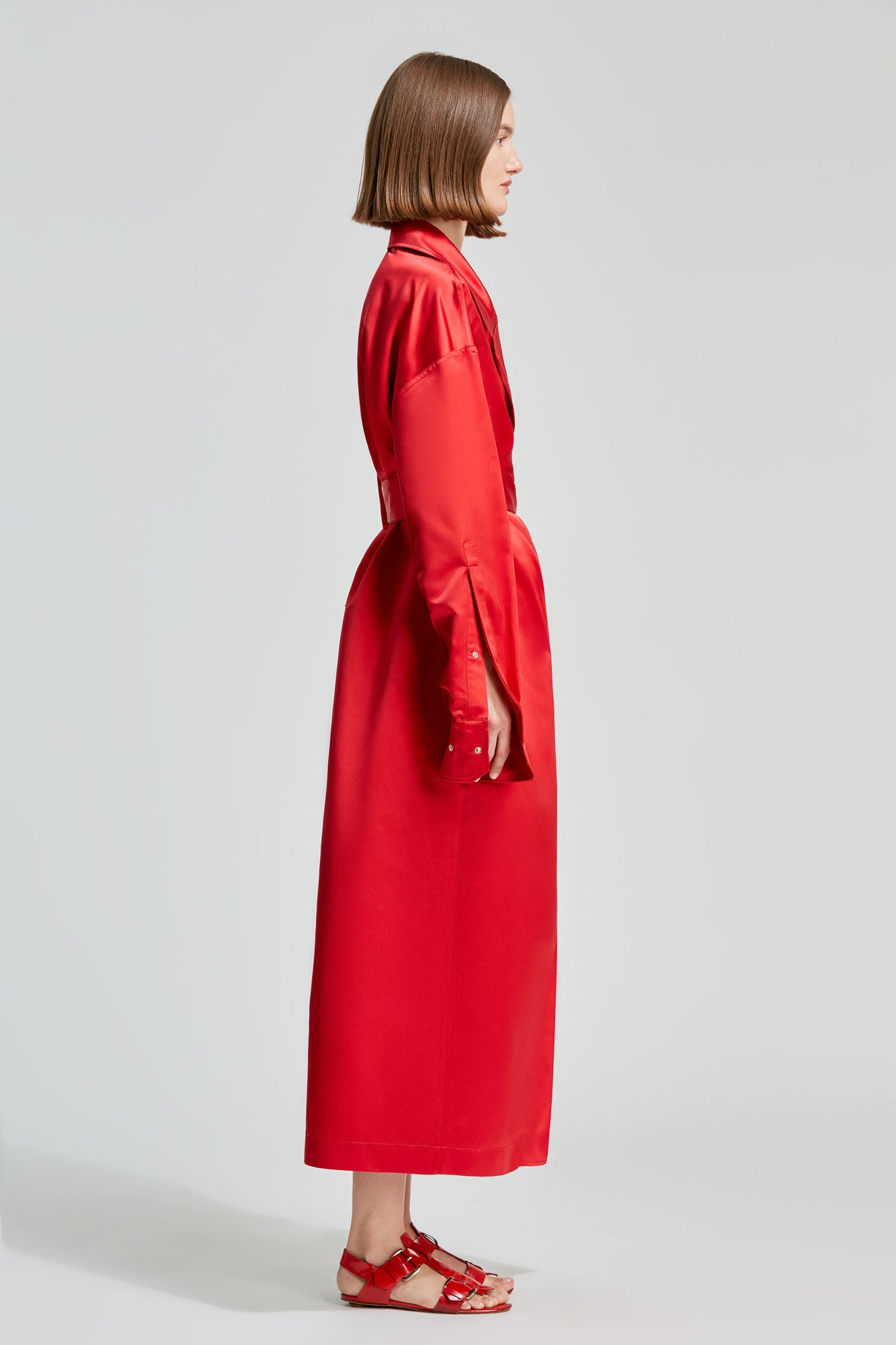 Valentina silk duchesse trench coat