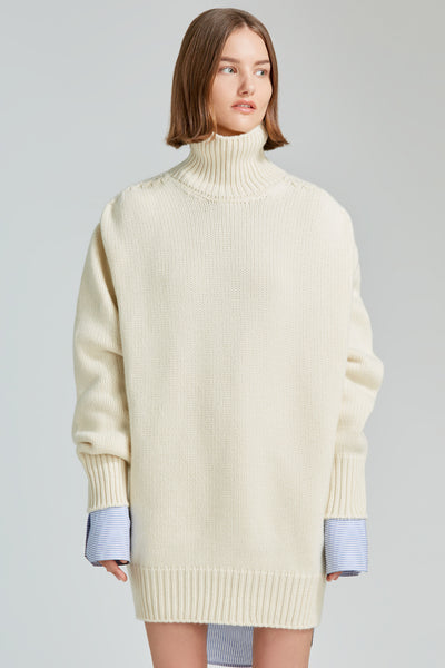 SA SU PHI - High neck cashmere knit sweater-dress